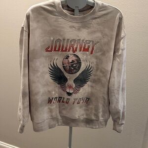 Journey World Tour Graphic Crewneck Sweater - Light Brown